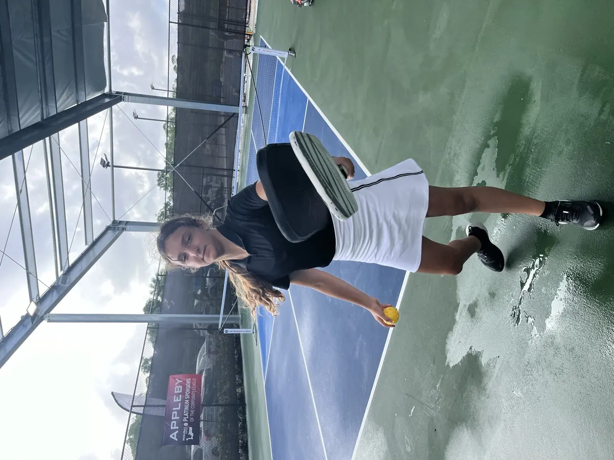Ruby on a pickleball court